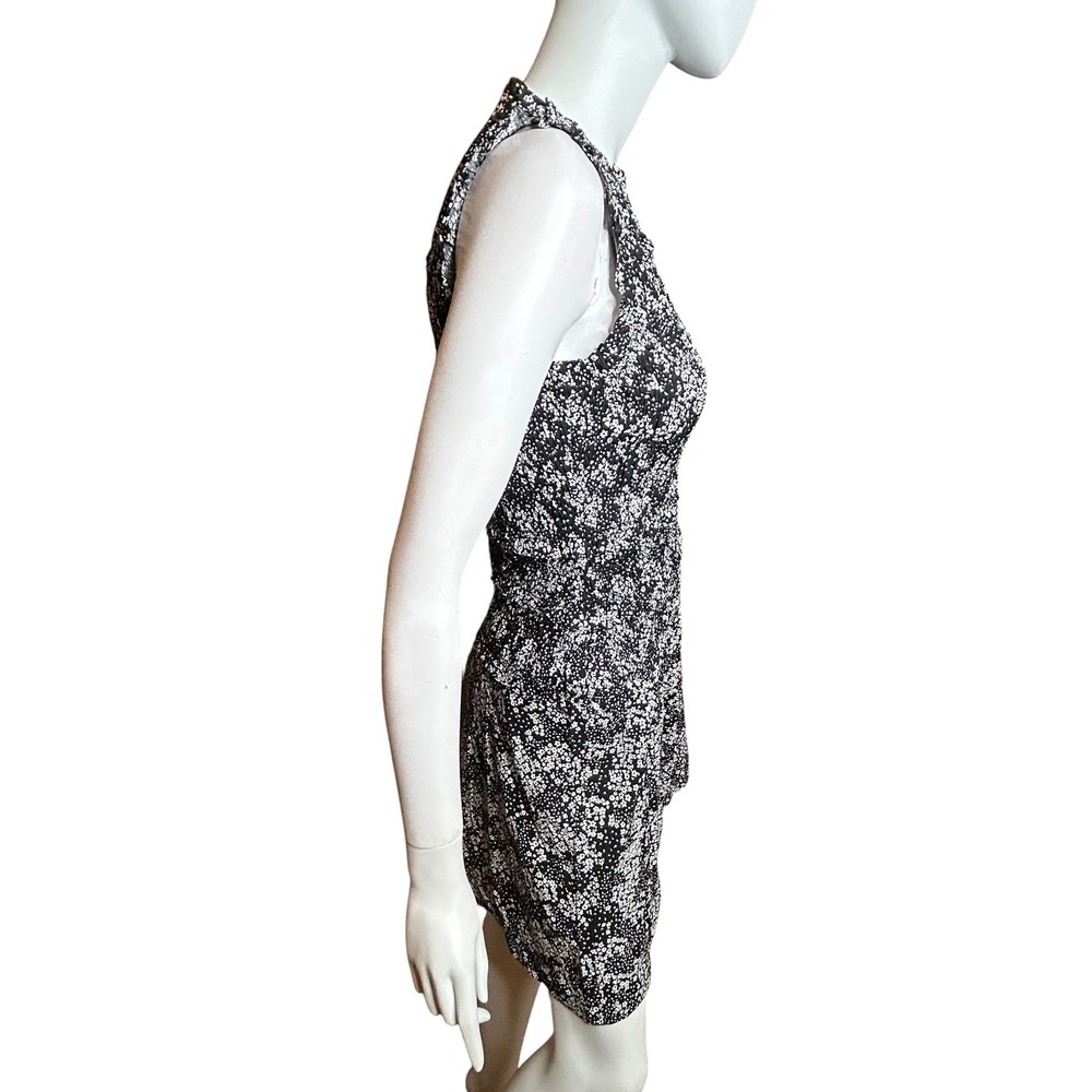 Madewell Smocked Crewneck Mini Dress in Floral Size 0 Black NWT - Picture 6 of 16
